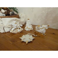 Новогодний орнамент 4шт. Фарфор "Снежная Сказка"