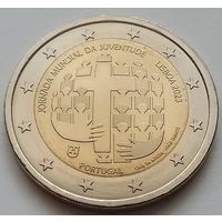 2 евро 2023 Португалия Всемирный день молодежи в Лиссабоне UNC из ролла