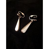 Серьги клипсы Мексика перламутр