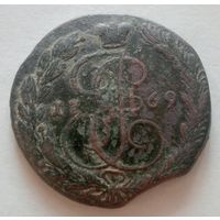 Российская Империя 5 копеек 1769 года. ЕМ. Екатерина.  С выкусом