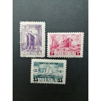 Польша 1948 Полная серия марок "День моря" (чистые**) Mi.490-492 каталог 9.00 евро