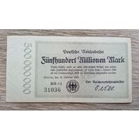 Werty71 Германия 500000000 марок 1923 500 миллионов банкнота Берлин железные дороги