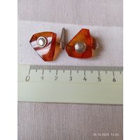 Запонки янтарь СССР винтаж