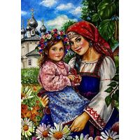 Открытка чистая 10х15 см. Художница Елена Буторина. Ромашки.