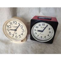 Будильники Слава механический. 70-е годы. 2 шт. Рабочие.