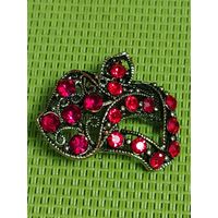 Брошь с гранатовыми камнями