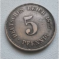 Германия 5 пфеннигов, 1875 А  2-1-5