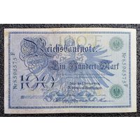 100 марок Германия 1908 г. (зелёная печать)