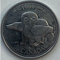 Канада 25 центов 1999 г. Апрель