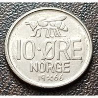 Норвегия 10 эре, 1966    ( 1-8-2 )