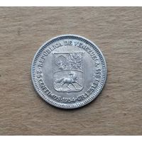 Венесуэла, 25 сентимо 1954 г., серебро 0.835