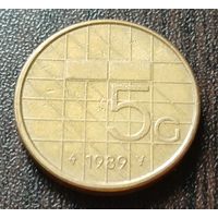 Нидерланды 5 гульденов, 1989   ( 1-10-2 )