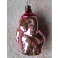Редкая елочная игрушка "Слон". Стекло, СССР
