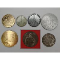 Настольная медаль СССР. Одним лотом 7 шт. С рубля