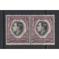 1937 Юго Западная Африка * Коронация George VI, сцепка 2 марки 4d