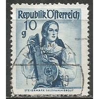 Австрия. Национальные костюмы. Верхняя Саксония. 1948г. Mi#895.