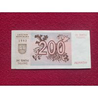 Литва 200 талонов 1993 г. Серия JG 289230