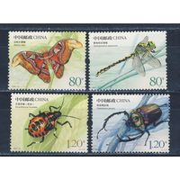 Китай КНР 2023-15 Насекомые жук бабочки стрекоза фауна животные марки ** MNH