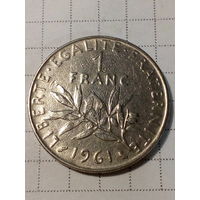 1 франк Франция 1961 год