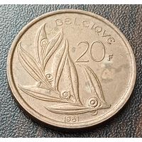 Бельгия 20 франков, 1981     BELGIQUE    ( 2-7-2 )