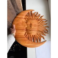 Панно из дерева 50 см Солнце и луна