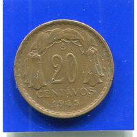 Чили 20 сентаво 1945
