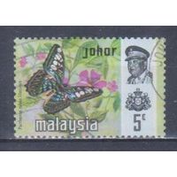 [2337] Малайзия,Джохор 1971. Фауна.Бабочка.5с. Гашеная марка.