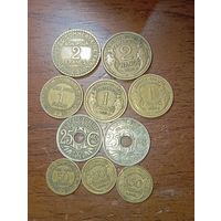 Франция 2 франка 1925,1932 , 1 франк 1925 ,1933,1936 , 25 сантим 1924,1933 и 50 сантим 1926 ,1933,1940 года .