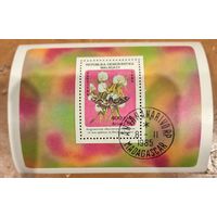 Мадагаскар 1985. Флора. Angraecum eburneum. Блок