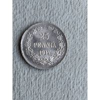 Россия для Финляндии 25 пенни 1917. Серебро. Состояние коллекционное.
