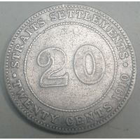 А1.9 поселение Стрэйт 20 центов 1910, серебро