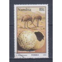 [346] Намибия 1995. Фауна.Ископаемые птицы. Гашеная марка.