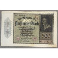 Банкнота Веймарская Республика 500 марок 1922 год.