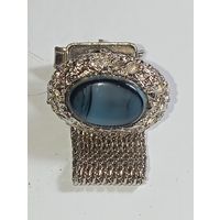 Запонка с кобошоном  . Распродажа винтажный бижутерии с натуральными камнями .