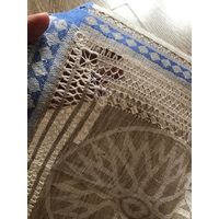 НОВЫЙ льняной рушник (дорожка) с ручной мережкой, 84х47 см