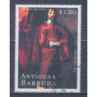 [158] Антигуа и Барбуда 2000. Культура.Искусство.Живопись.Ван Дайк. Гашеная марка.