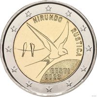2 евро 2023 Эстония Ласточка UNC из ролла