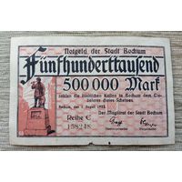 Werty71 Германия 500000 марок 1923 банкнота Гроссгельд Бохум Надпечатка Пастух