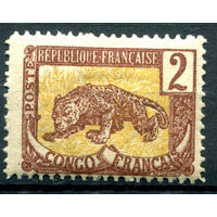 Французское Конго - 1901/07г. - пантера, 2 с - 1 марка - MH [Mi 31]. #4-W1-123-A-1