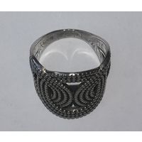 Кольцо, перстень, серебро с чернением, 925пр, 6.1 гр.