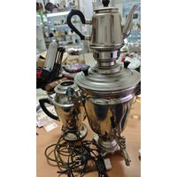 Люксовый самоварный набор. Мельхиор. Кольчугинский завод им Орджоникидзе 50е., Сомз. Состояние!