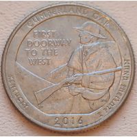 США 25 центов (квотер) 2016 D Cumberland Gap Kentucky