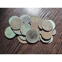 КАКАЛИКИ обыкновенные. Медь РИ, РСФСР. На панно, инсталляции или поделки.Монет:40+. Вес, более 200 гр. С РУБЛЯ.