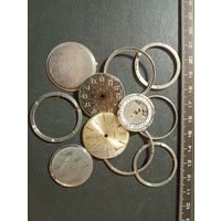 Резьбовые кольца, циферблаты, задние крышки и календарь на часы СССР