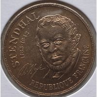 Франция 10 франков 1983 г. 200 лет со дня рождения Стендаля. В холдере