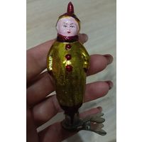Елочные игрушки стекло мальчик в костюме клоуна