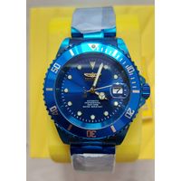 Редкие часы Invicta Pro Diver Automatic Blue Label, новые. Механика, оксидированные корпус и браслет. Водозащита WR 200 м по ISO 22810.