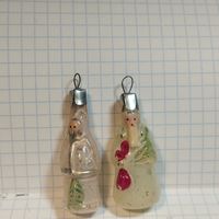 Елочные игрушки Малютка  Дед Мороз и Снегурочка СССР, стекло