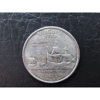1\4 доллара,2000 Вирджиния. США.