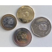 Доминикана 1, 5, 10, 25 песо 2022 - 2023 гг. Набор 4 шт.